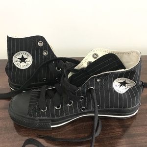 Converse All Star Black Pin Stripe Sneakers